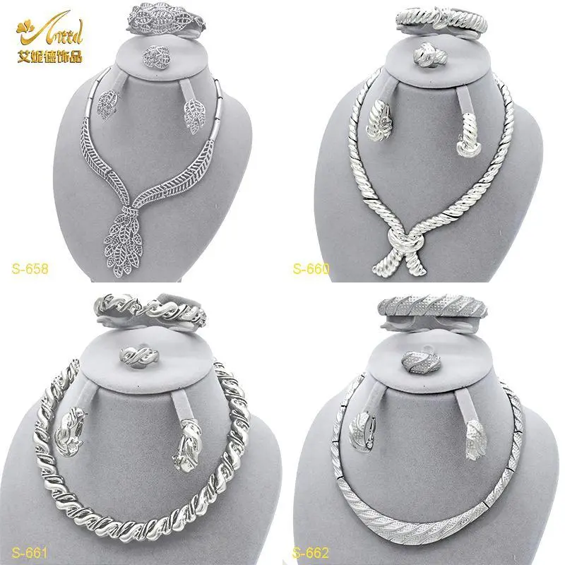 Designer Silver Color Choker Necklace Set, Indian and Nigerian Bridal Wear Costume Jewelry for Women, Dubai Wedding Gifts, Necklace Sets, Fashion, Female, Indian Motifs, Nigerian Choker, Set Pieces