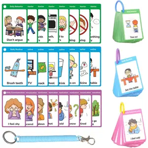 120 PCS Autism Communication Cards for Speech Delay Non Verbal Children and Adults, Special Needs Visual Aid Language Learning Cue Cards Special Ed Feelings Emotions Flash Cards