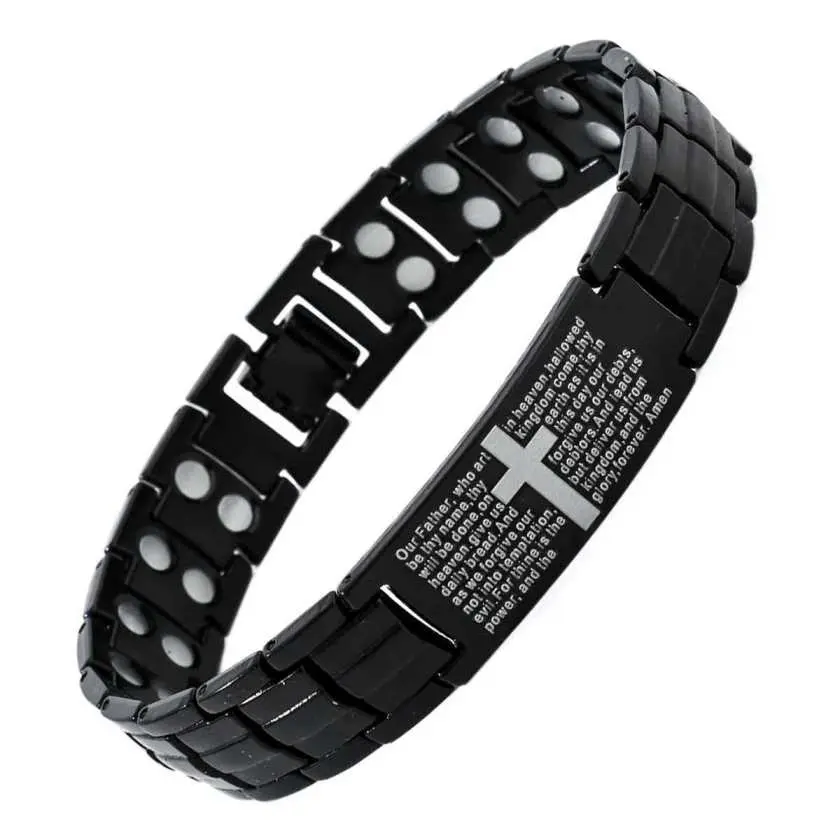 Men's Pure Copper Magnetic Therapy Bracelet - Cross Style Christian Motif, Geometric Alloy Accents, Adjustable Size, Stylish Adult Accessory, Ideal Father's Day Mens Gift, Functional Wellness Fashion Jewelry, Father's Day Gifts
