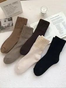 10 Pairs Women's Solid Mid-Calf Socks | Soft, Warm & Comfy Seamless Socks for Fall & Winter | Casual Daily Wear Non-Tight Cuff, Skin-Friendly Cotton Blend | Cozy Breathable Minimalist Womenswear | Perfect Gift for Mom or Girlfriend-christmas decorations