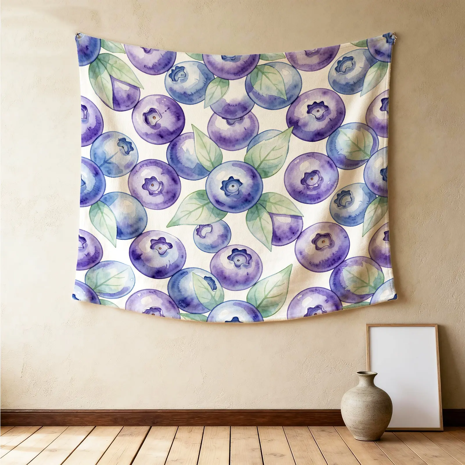 Watercolor Hand-painted Fruit Wall Tapestry, Refreshing Color Design, Natural Drape Highly Decorative, Perfect for Graduation Season Dorm Rental Room Wall Renovation