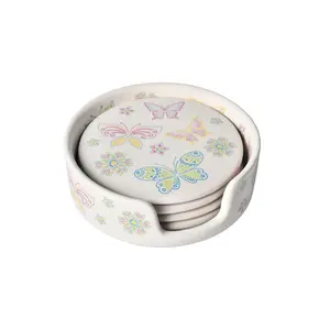 Temp-tations Seasonal Set of 4 Coasters with Holder