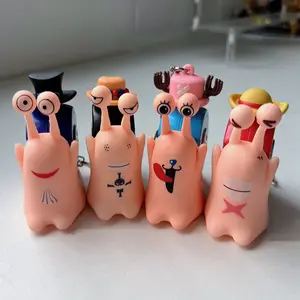 One Piece Recording Keychain Silicone Snail Toy with Sound Effects For Friend One Piece Fans Gift Playback Feature