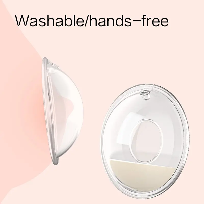 2-Pack Wearable Leakproof Silicone Nursing Pads with Removable Breast Milk Collector, Reusable Hands-Free Nursing Cups for Breastfeeding Moms, Ideal for Home, Travel & On-the-Go