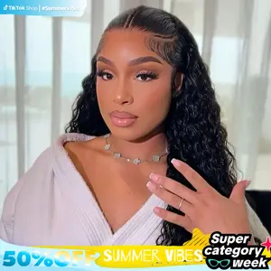 [Summervibes] Alipearl Hair Pre Braided Stylist Wig Pre Cut Ready To Go Glueless Water Wave 13x4 Lace Frontal Wig Human Hair Pre Styled Wig With Curls