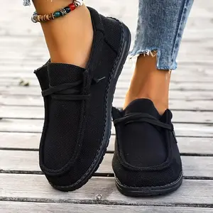 Plus Size Women's Soft Sole Platform Low-top Slip On Comfy Shoes, Solid Color Casual Sneakers