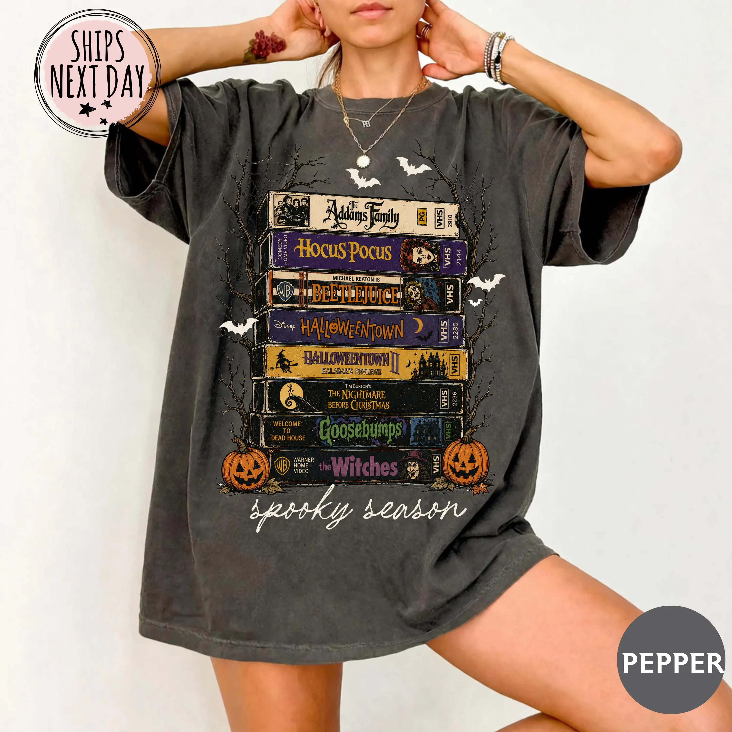 Comfort Colors Vintage Halloween VHS Tee - Retro Spooky Season Shirt - Funny Horror T-shirt -Scary Movie Halloween Shirt