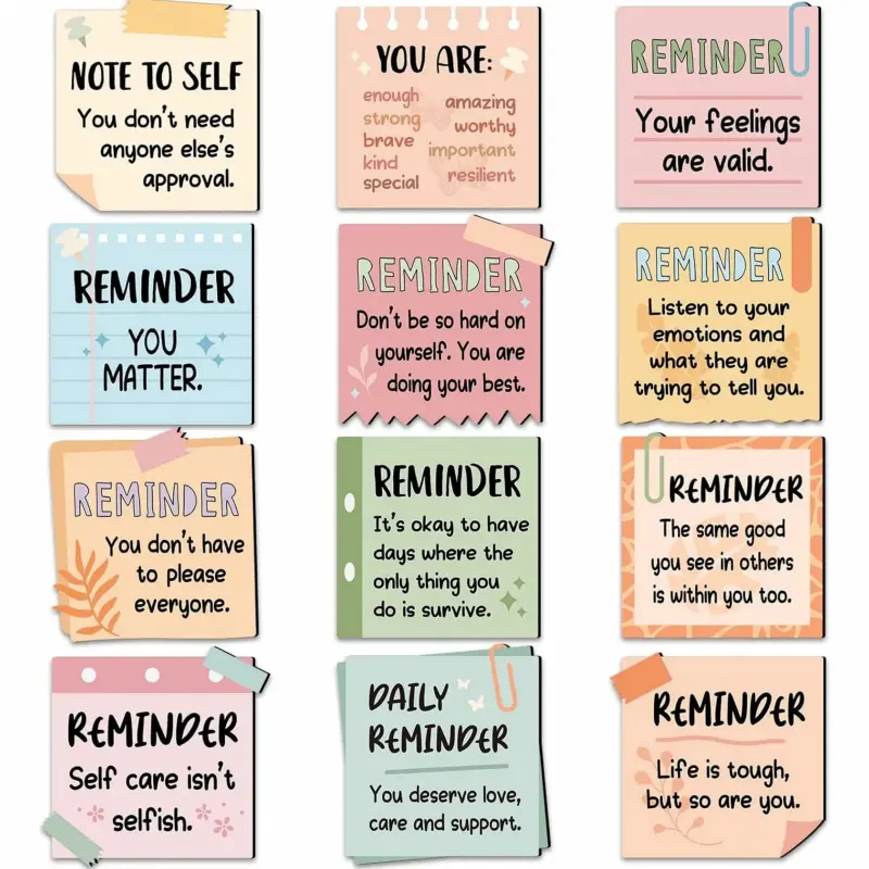 12 Pcs Inspirational Fridge Magnets Daily Affirmations Positive Encouragement Stickers for Home Office Kitchen Decoration Whiteboard Magnets Motivation Magnets Rubber Magnets Refrigerator Decorating Magnet