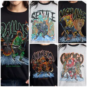 Skeleton Hockey Crewneck Sweatshirt - DEAD THREADS ORIGINAL