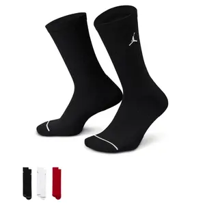 LACOSTE Air Jordan Everyday Crew Socks - Black, Ribbed Design, Ideal for Everyday Wear, Comfortable Fit