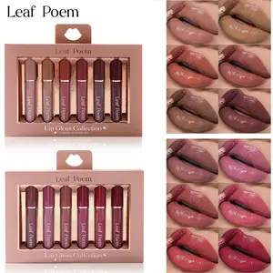 6-Piece Halloween Christmas Makeup Lip Gloss Set, Long-Lasting Moisturizing Lipstick, Hydrating Lip Oil, Hydrating Cosmetic Gloss, Glossy High-Shine Finish, Hydrating Lipgloss