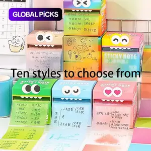 Random Color Cute Monster Pattern Sticky Notes, 105pcs/box Creative Multi-Purpose Sticky Notes, Sticky Memo Pads for Home, School and Office, Sticky Labels #GLOBAL PICKS