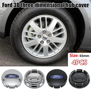 4pcs Ford Wheel HUB Cover Stickers, Car Tire Center Modification Caps, Durable Anti-Dust Scratch Protection, Fits F-150 Mustang Explorer Escape Fusion Ranger F-250 Edge