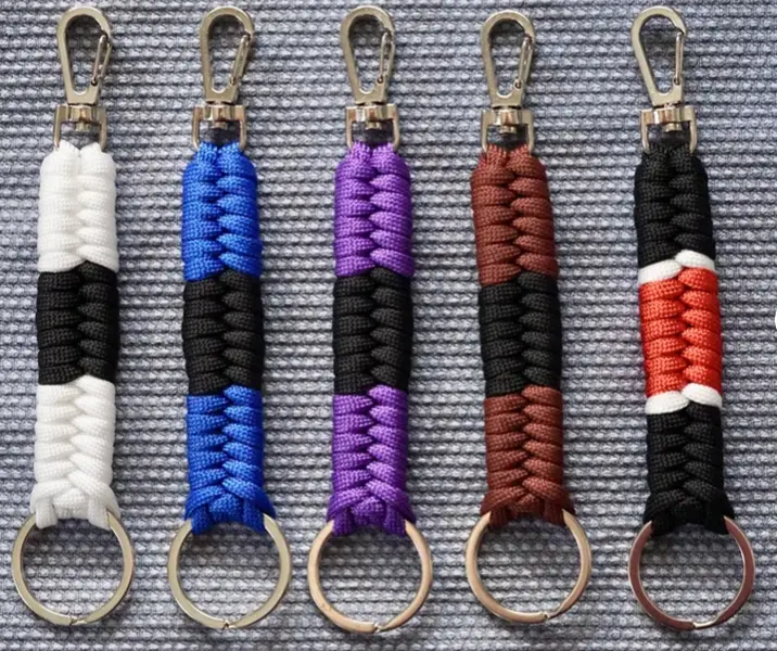 Jiu-jitsu Keychain with Hook Jiu-Jitsu Gear BJJ Keychain by Belt Color in Various Color Combinations
