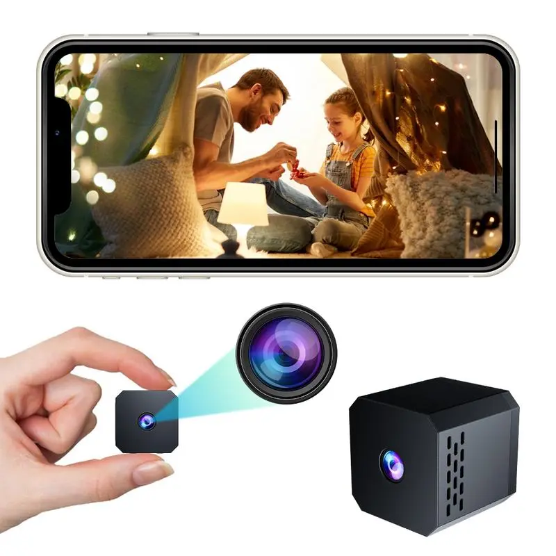 Wireless Mini Spy Camera with 1080P HD Resolution and Night Vision, Ideal for Indoor Security Monitoring of Babies and Pets, Includes APP for Remote Viewing and Surveillance