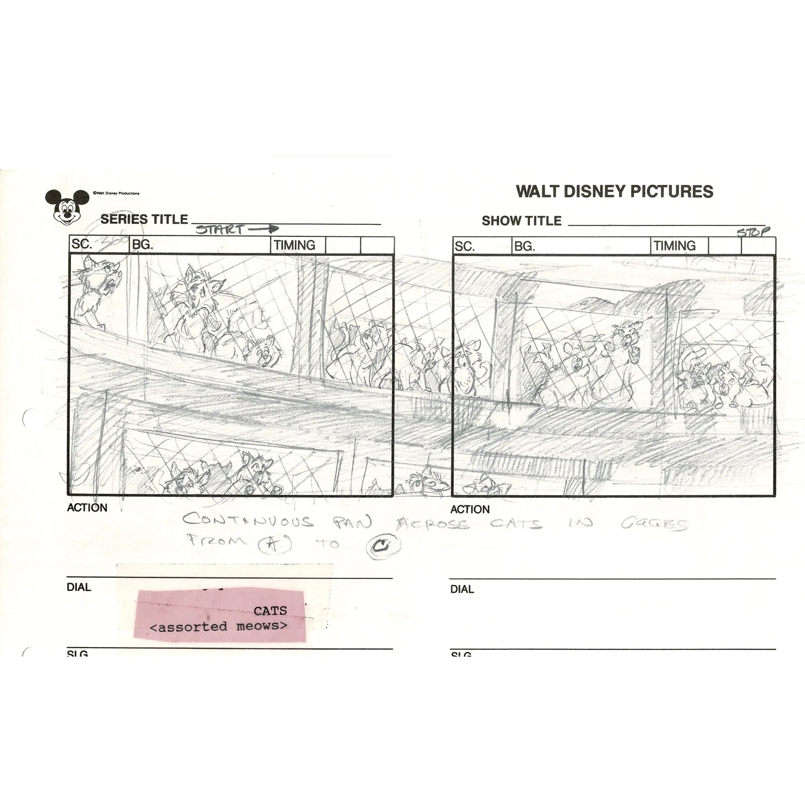 Chip n Dale Rescue Rangers Original Production Animation Storyboard Walt Disney FIRST EPISODE 1988 A63