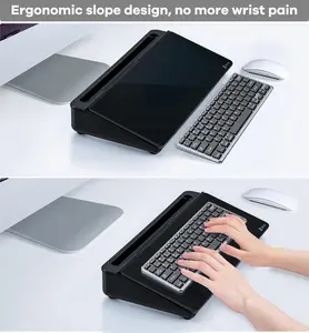 Desktop Whiteboard with Storage Desk Dry Erase Glass White Board to-do List Memo for Home Office and School Supplies Black