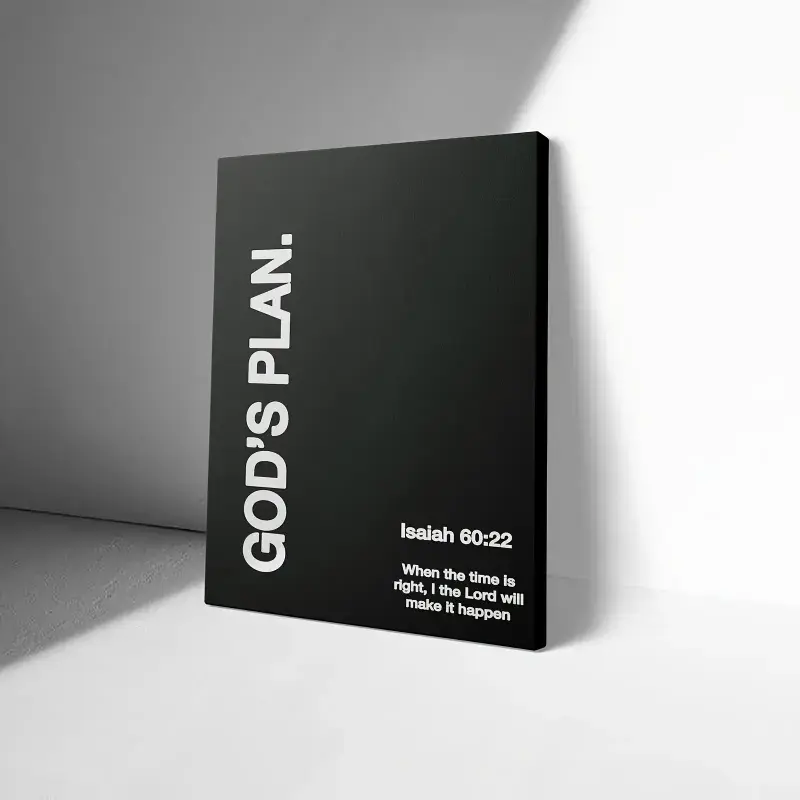 God’s Plan Isaiah 60:22 Bible Verse Canvas Black White Christian Ready to Hang Inspirational Scripture Print for Office Prayer Room Faith Gift Minimalist Framed Religious funny wall wall vintage style girly art decor high quality otaku home,Father's Day