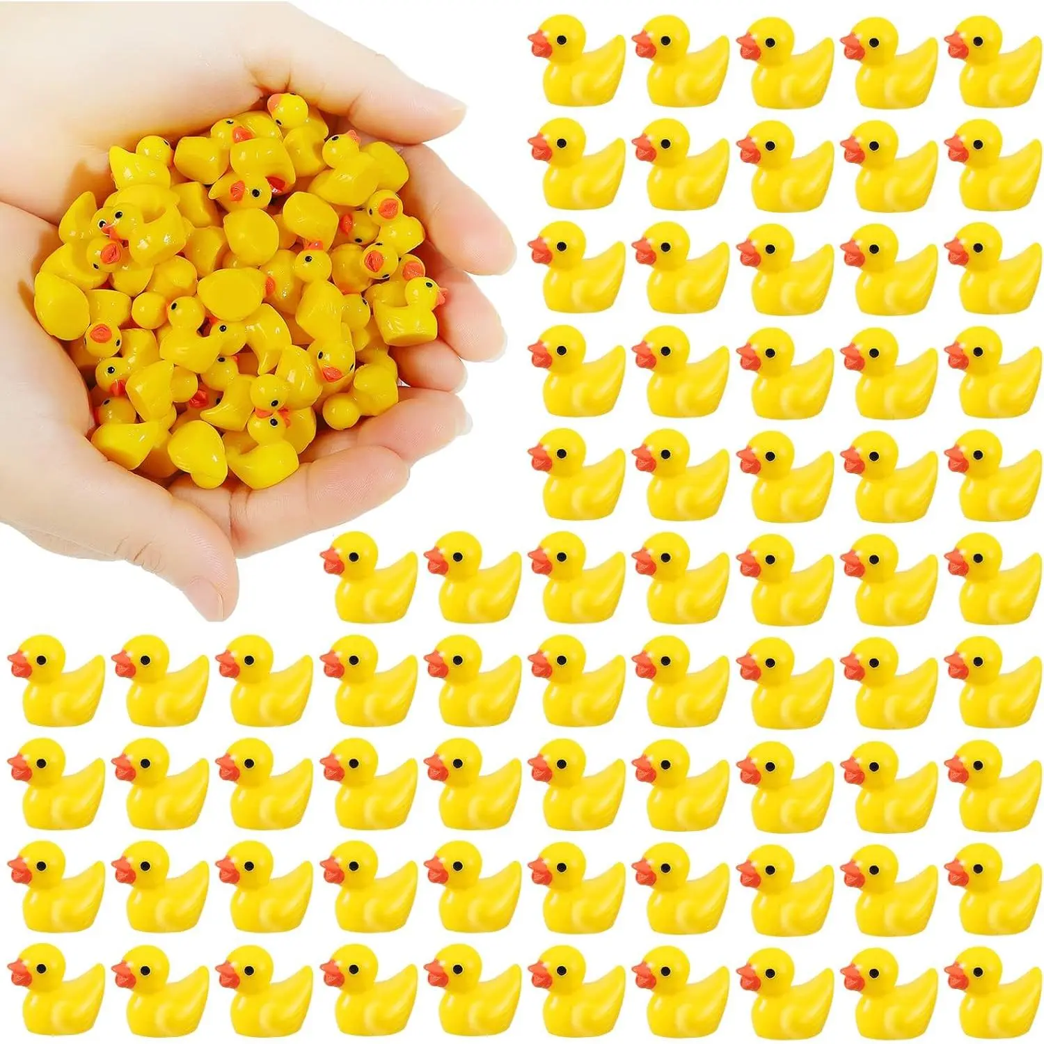 Mini Resin Ducks Bulk Tiny Ducks Set for Potted Miniature Decoration Garden Dollhouse Cake Decoration DIY Slime Kit Craft Charms Party Baby Shower Bath Bubble Maker Bath Ball Cup Bath Crayons