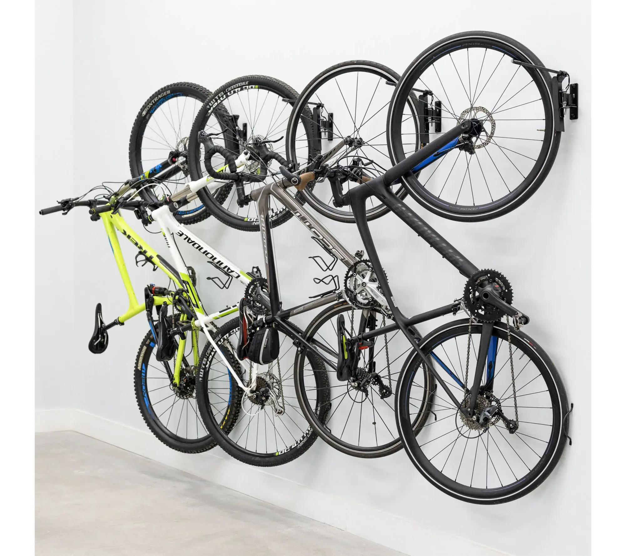 StoreYour Swivel Mount Bike Rack - 4 Bicycle Wall Hooks