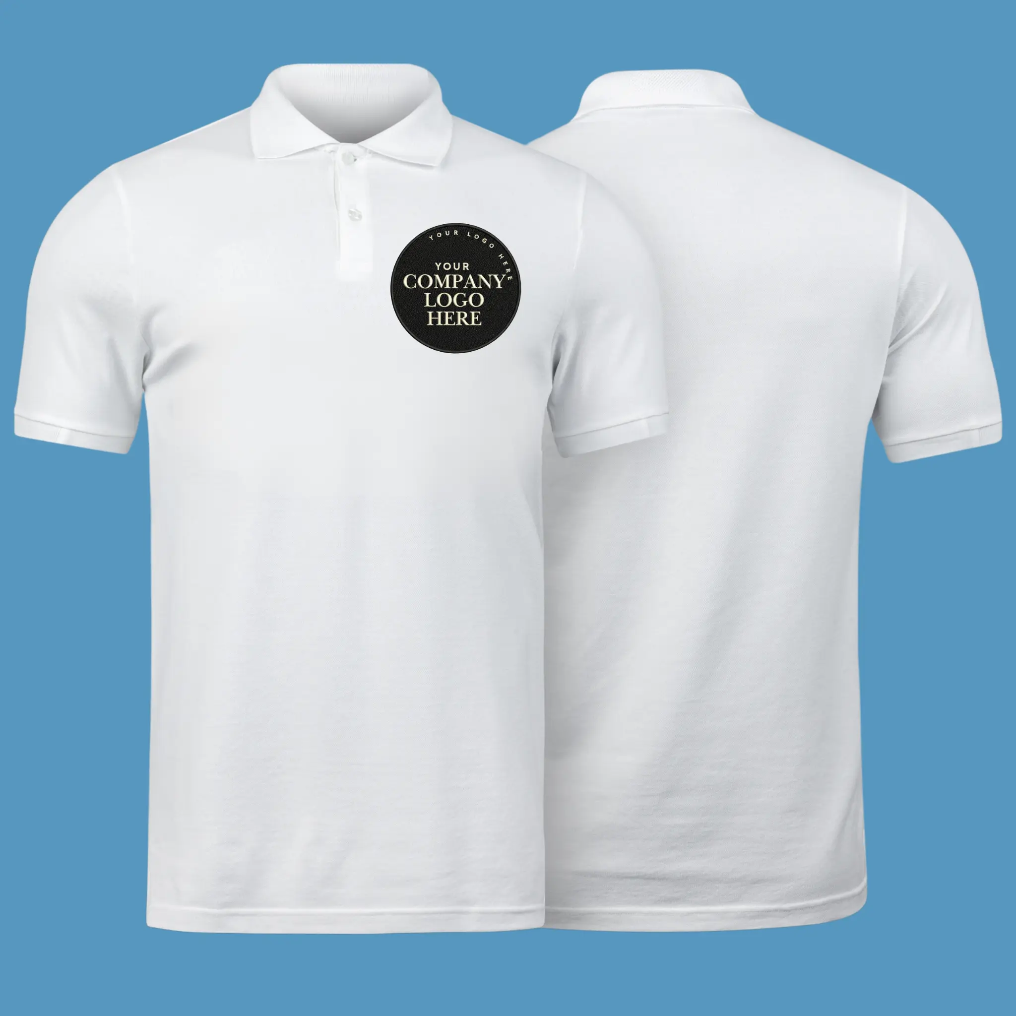 Embroidered Custom Company Patch Polo Shirt - Company Logo