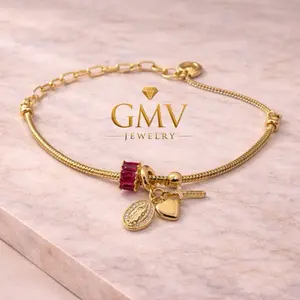 GMV Jewelry Bracelets with Collectibles Charms 18k Gold-Plated Snake Luxury Jewelry for Women