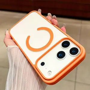 Luxury For Magsafe Magnetic Wireless Charge Case For iPhone 17Air 11 12 13 14 15 16 17 Pro Max Plus Transparent Hard Back Cover