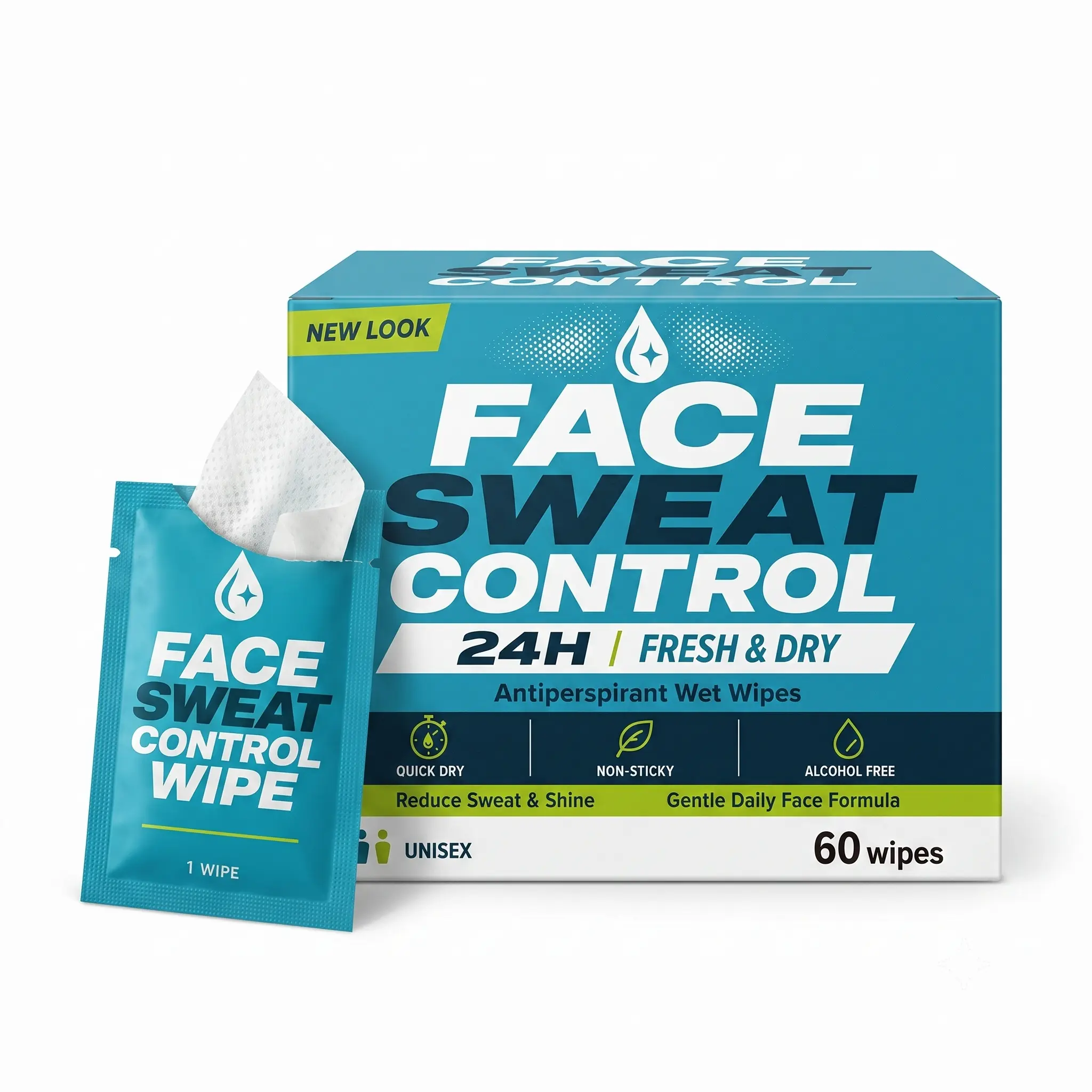 Face Sweat Control Wipes – Oil-Control & Mattifying Towelettes for Oily Skin, Shine Reduction, 24H Fresh Feel, Quick-Dry Non-Sticky Formula, Alcohol-Free Daily Face Wipes for Men & Women, Post-Workout Refresh, Travel-Friendly, 60 Count