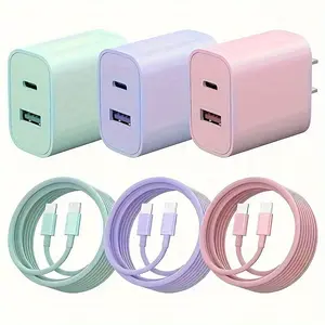 JAYUANONE for iPhone 15/16 20W Dual Port Fast Charger Block with 6FT Cable for iPhone 15/16 Series iPad Samsung & More Smartphone Electronic Cellphone Charging Lightning