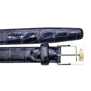 Belvedere Alligator Belt in Navy