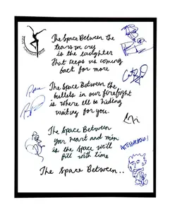 Dave Matthews Band Autographed/Signed 'The Space Between" Sheet Music Replica. 11" x 14" Frame. Frame Included