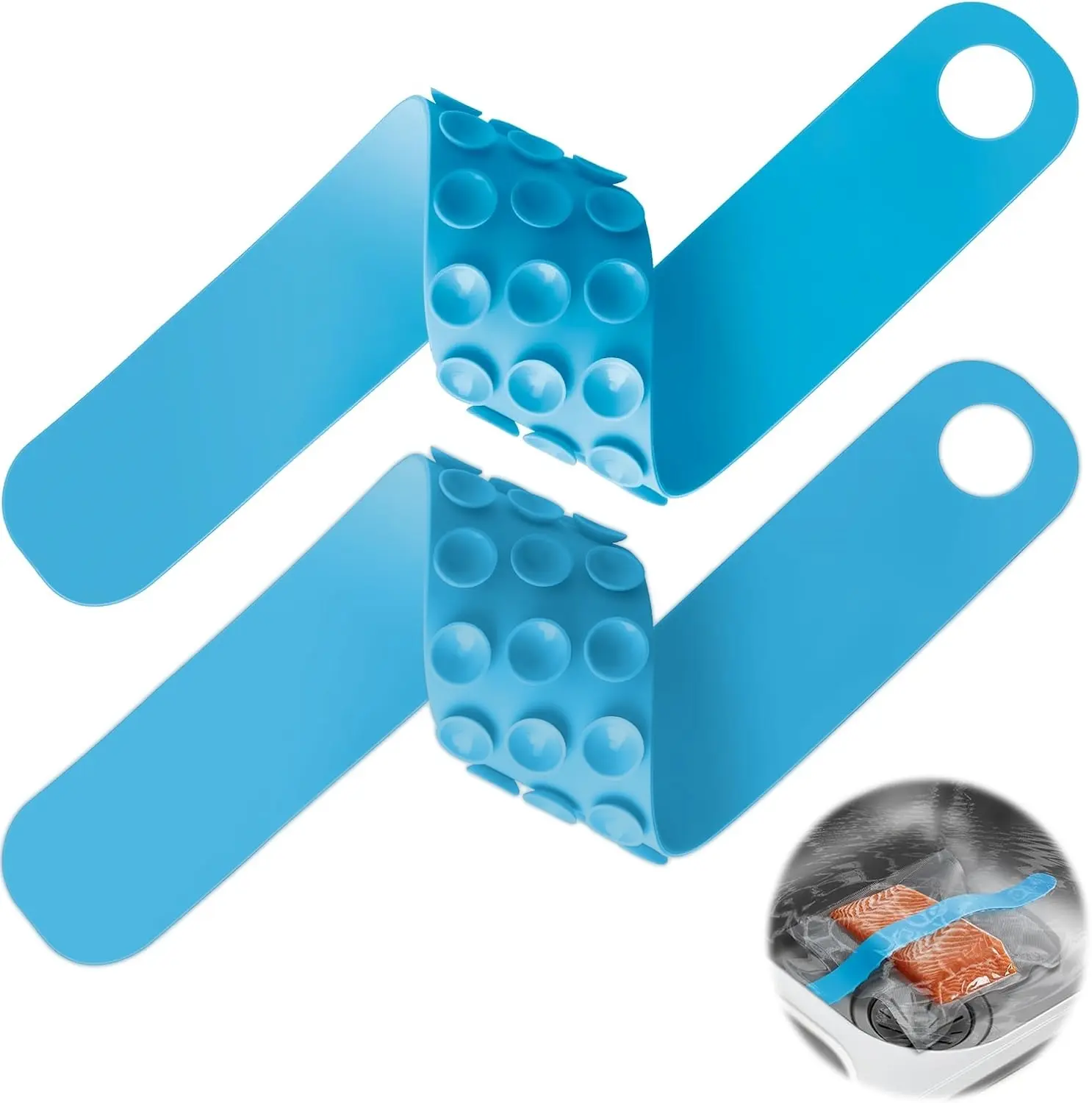 Thaw Belt for Frozen Meat, 2 Pack Silicone Sink Thawing Fixator Belt, Longer Faster & Safer Defrosting Belt for Frozen Meat Fruit and Vegetable, Meat Defroster (2PCS)