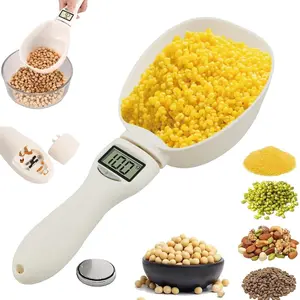 Digital Food Measuring Scoop Scale - Electronic Kitchen Measuring Spoon Scale for Cooking Baking - Smart Adjustable Measure Cup for Home Cooks Bakers Chefs Pet Owners
