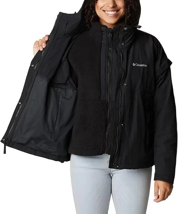 Columbia Women's Laurelwoods II Interchange Hooded Jacket, Black, S