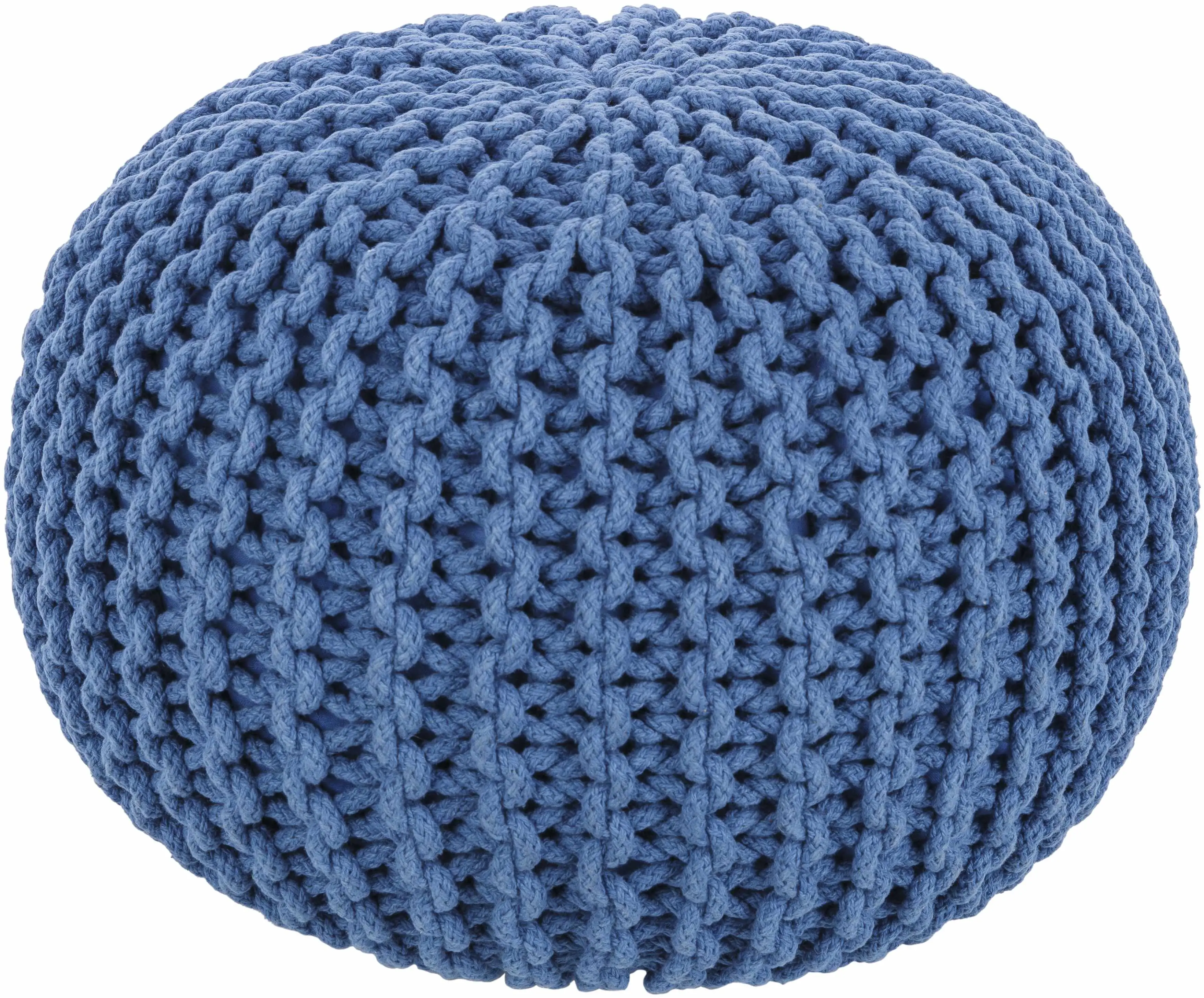 Eisenberg Woven Gray Pouf Stool - Indoor Furniture, Interior Home Accessory for Living Room Decor