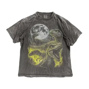 Vintage Velociraptor Graphic Tee, Retro Dinosaur T-shirt for Men Women, 90s Grunge Clothing, Prehistoric Shirt Womenswear Top