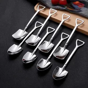 4PCS Stainless steel watermelon spoon shovel spoon household creative dessert watermelon spoon cute shovel Culinary Cutlery Cooking Spoons Set