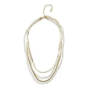 BAUBLEBAR 20" Goldtone Simulated Pearl Layered Necklace