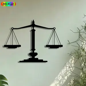 1pc Justice Scales Metal Wall Art, Balanced Scales Statue Mural, Artistic Metalwork, Intricate Craftsmanship, Perfect for Housewarming, Graduation Decor, Perfect for Office Living Room Studio Decor, Ideal Gift for Legal Profession Enthusiasts.