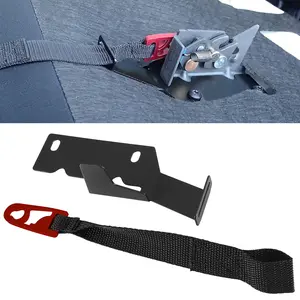 Rear Seat Release Strap Latch Kit For 2009-2022 Ford F150 F250 F350, Quick Latch Replacement, Red & Black