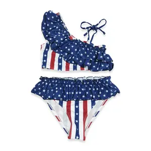 Kids' 4th of July Star-Print Summer Swimwear, Toddler Swimsuit Sets with Sizes for Toddlers