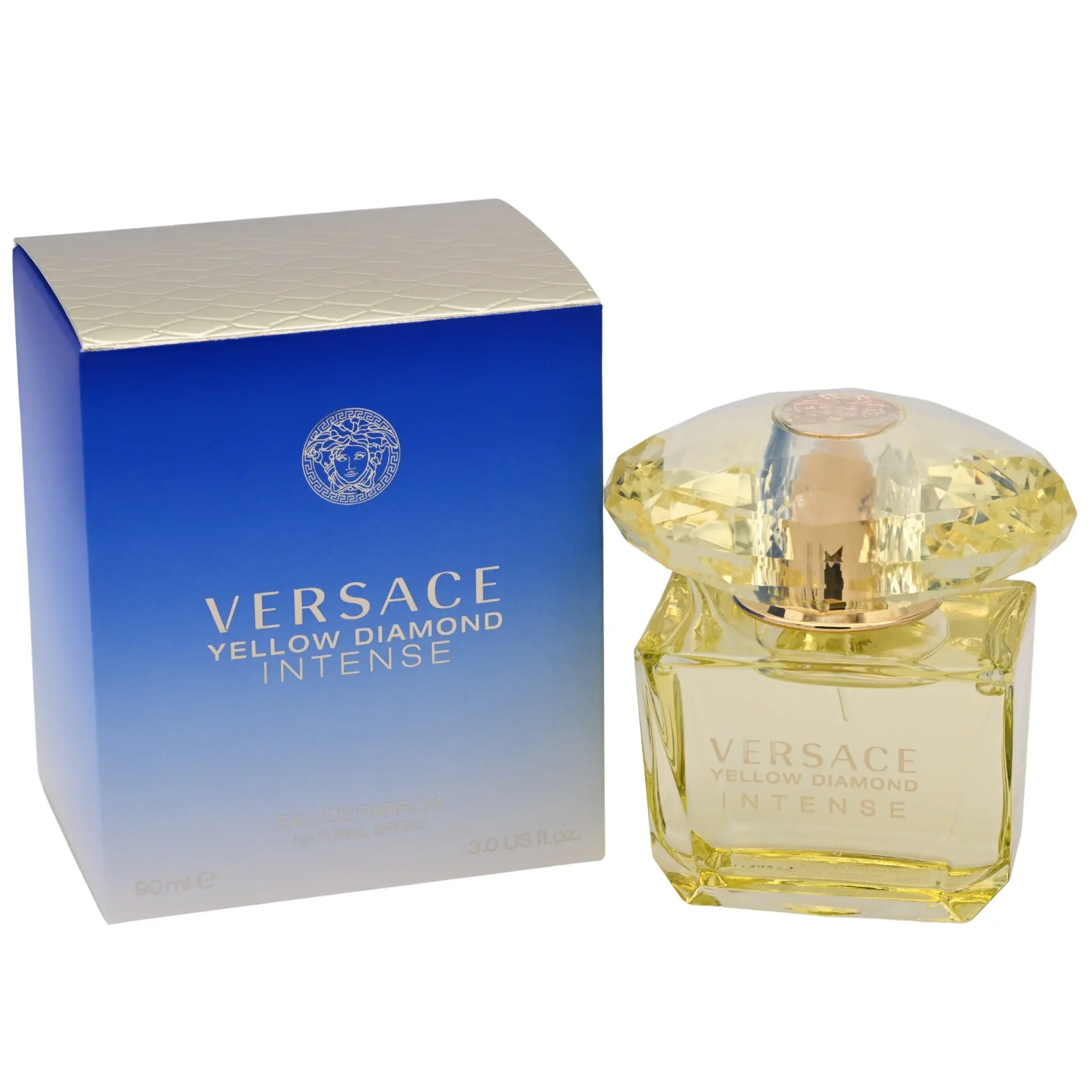 VERSACE Yellow Diamond Intense Eau de Parfum (EDP) Women's Fragrance, 3.0 fl oz Bold Elegant Jasmine-Themed Neroli Amber Packaged High-Quality Scent, New in Box, Jasmine-Themed Women's Fragrance, Neroli Women's Fragrance