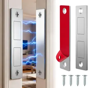 Silver magnetic door latch screw, heavy-duty cabinet door latch, cabinet drawer door magnet, kitchen magnetic door lock, double pocket door magnet, suitable for RV, cabinet door, barn door, Door Hardware