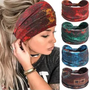 4PCS Women's Cotton Headband Set Anti-Slip Breathable Elastic Hair Accessories for Running Yoga Makeup & More Multiple Colors