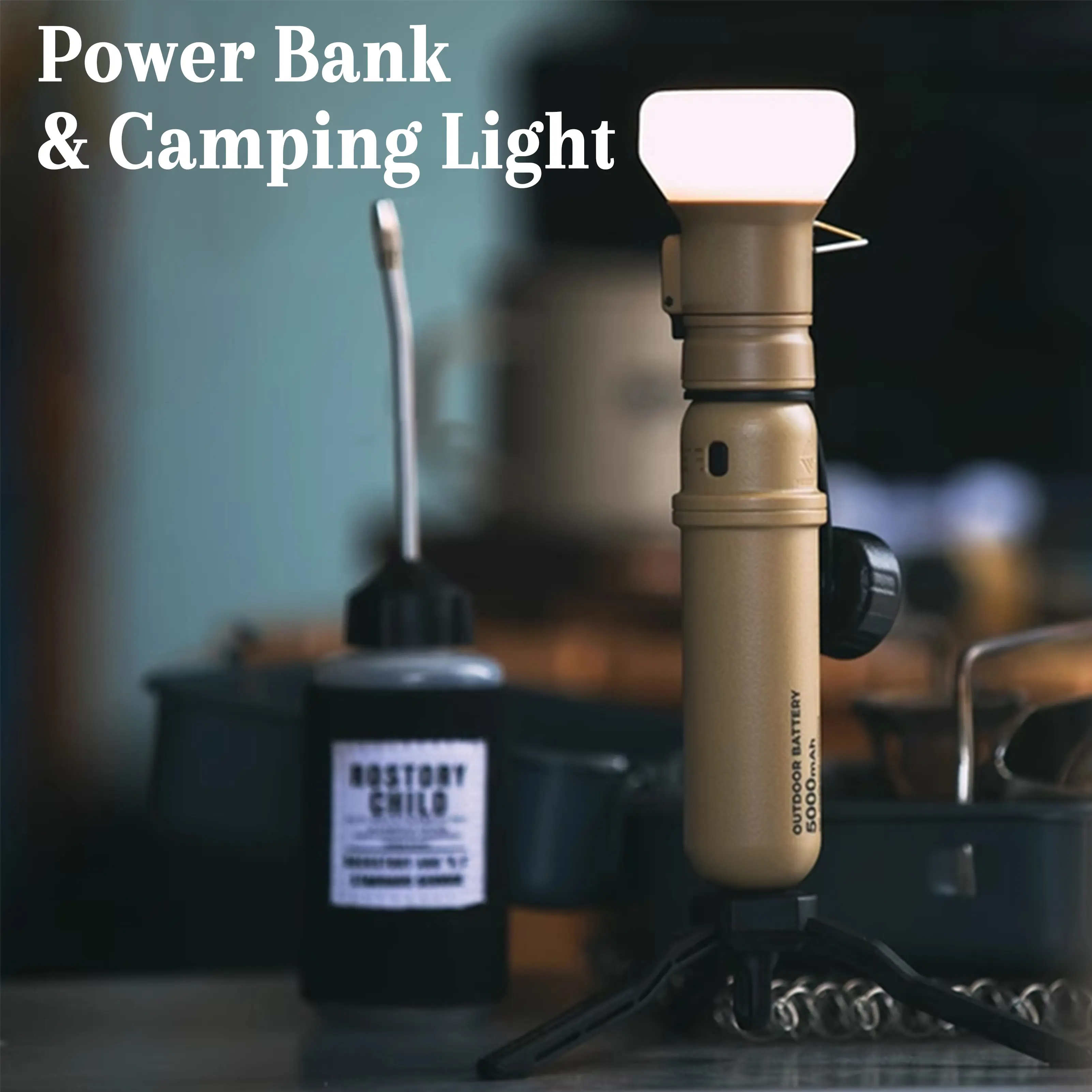XTAUTO Camping Light Telescopic, Collapsible Magnetic Camping Lantern with 12000mAh Battery, Telescoping IPX6/IPX7 Waterproof Flashlights, Camping Lamp for Emergency, Camping, Hiking