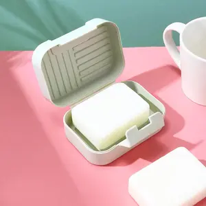 Portable Soap Dish with Lid, 1/2 Counts Waterproof Plastic Soap Dish, Soap Storage Tool for Bathroom & Dormitory, Summer Fathers Day Gift