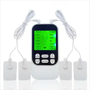 Muscle Massage Unit, Dual Channel with 10 Modes & 30 Intensity Levels, Rechargeable Compact Body Massager with 4/8 Pads