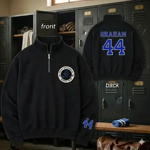 Custom Briar University Hockey Quarter Zip Pullover, Personalized Name Number Sweatshirt