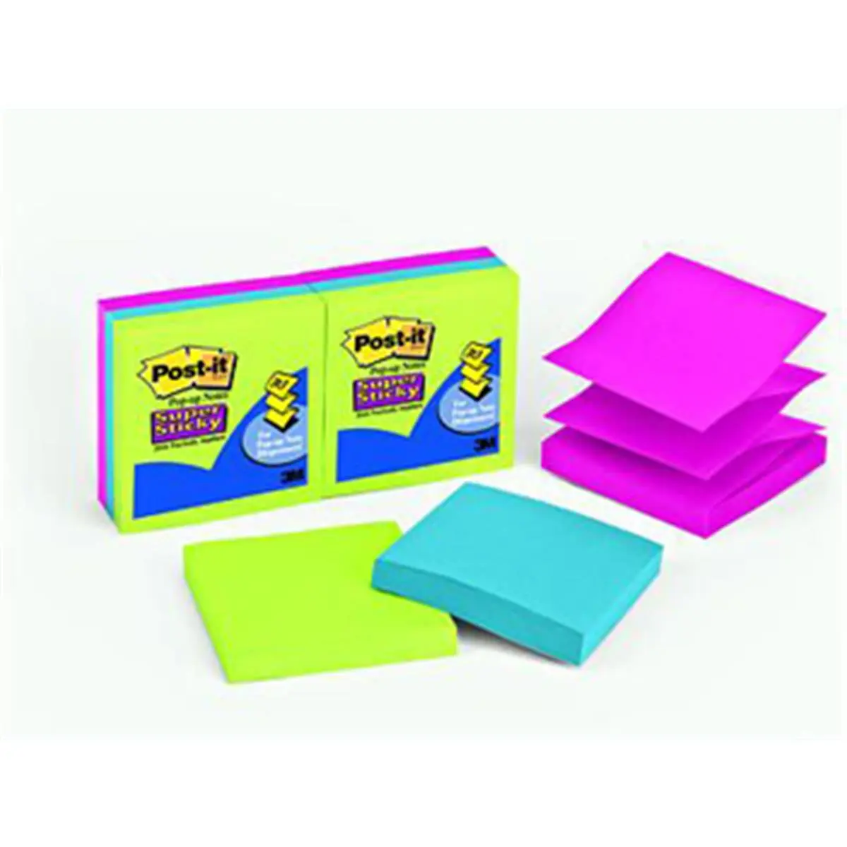 3M Super Sticky Pop-Up Refill - Ultra-Strong Sticky Adhesive with Revolutionary Technology, Secure Sticking on Multi-Surfaces for Office Stationery Needs, Revolutionary Adhesive Technology