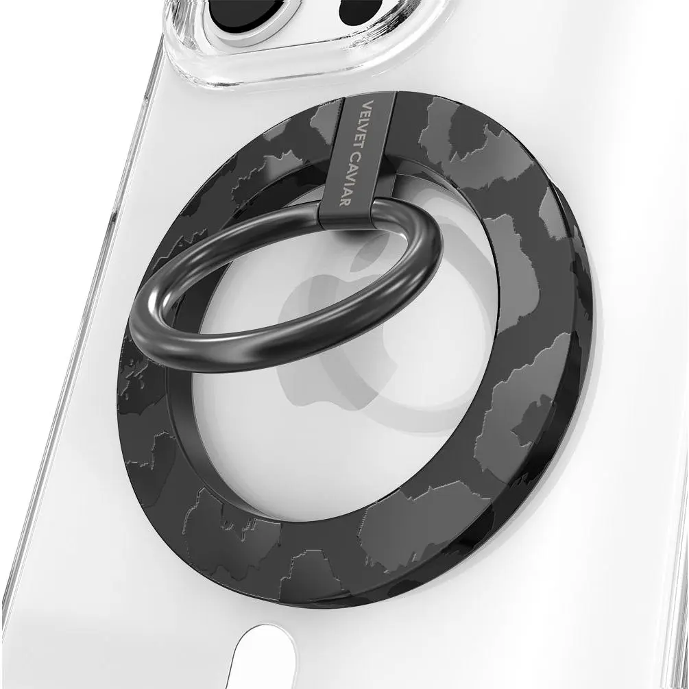 Velvet Caviar Black Leopard MagSafe Grip Ring - Magnetic Smartphone Cellphone Grip, Stand & Mount, Stylish Mobile Phone Accessory with Bold Leopard Print, Accessories, Phone Accessory Compatible